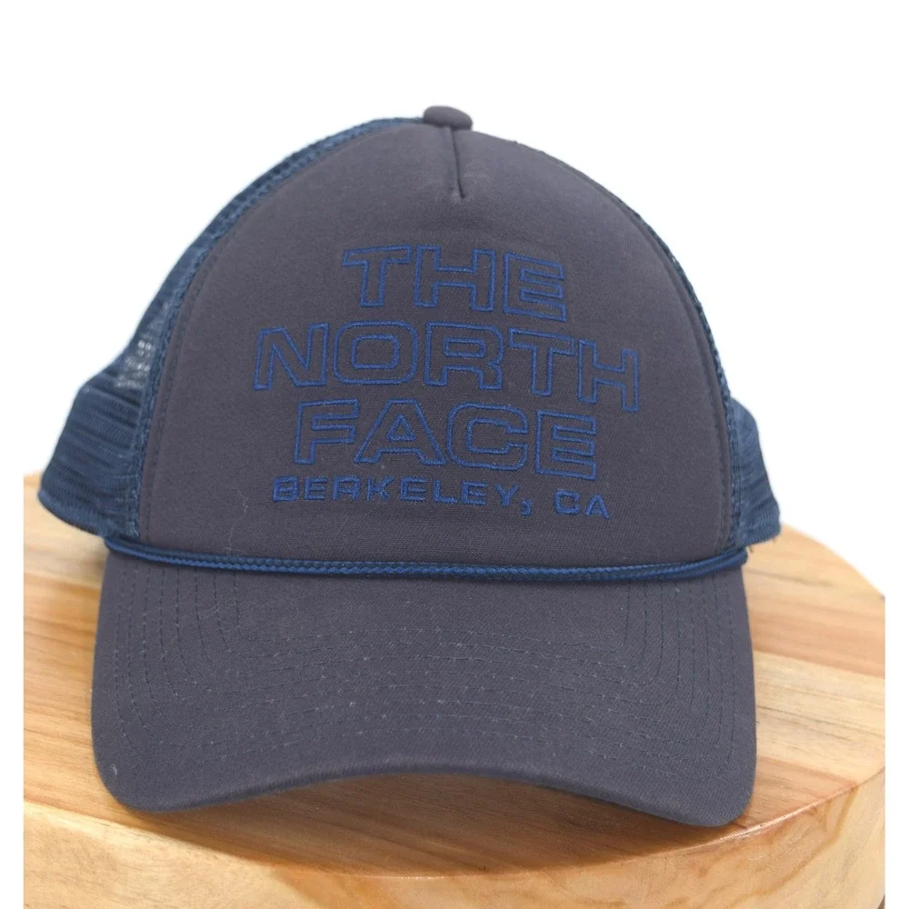The North Face Hat Mens Trucker Berkeley CA Logo Blue Adjustable Cap